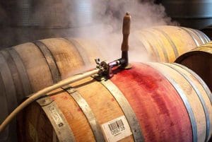 steam cleaning wine barrels